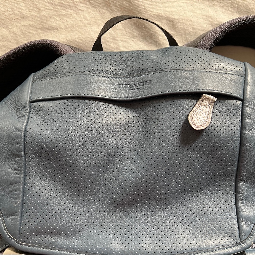Coach Blue and Black TERRAIN TREK Leather Backpack - Picture 2 of 11